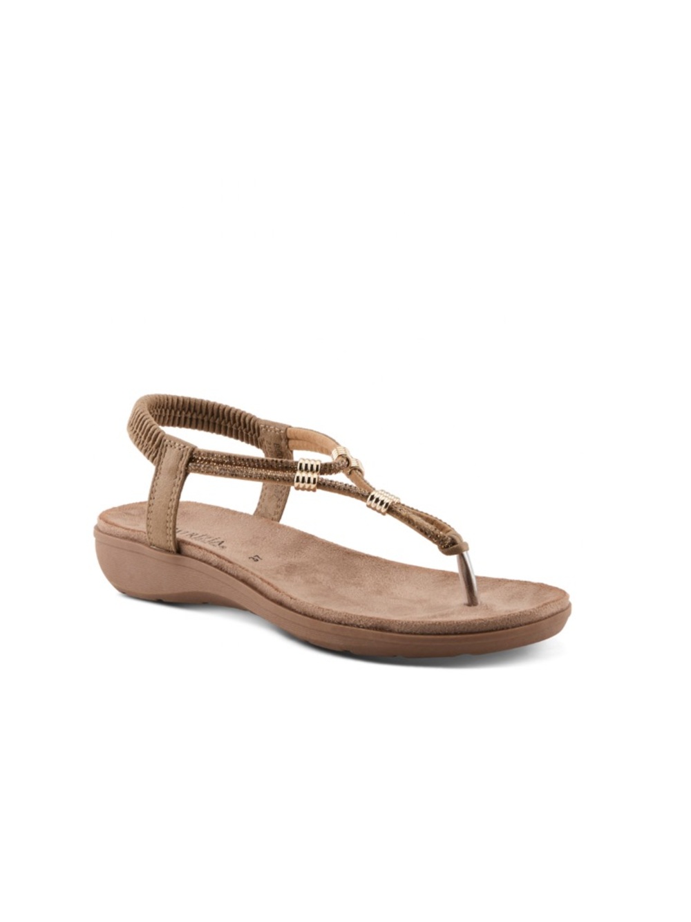 Patrizia Biddle Gold Stretch Braided Thong Sandal - Brown